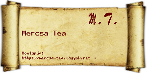 Mercsa Tea névjegykártya